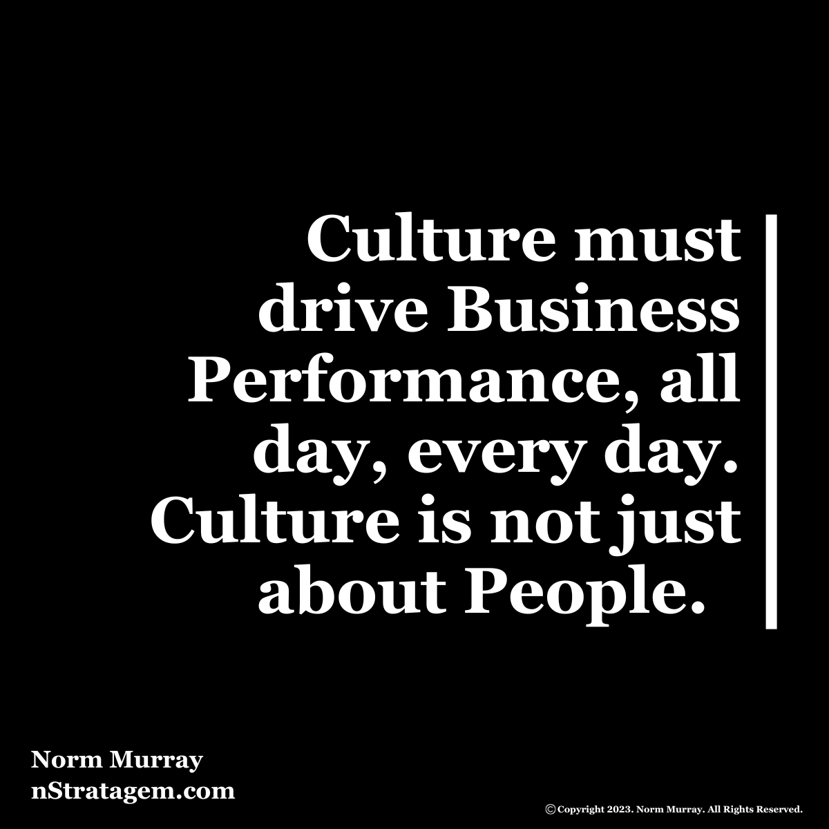 Read more about the article Culture must drive Business Performance, all day, every day.