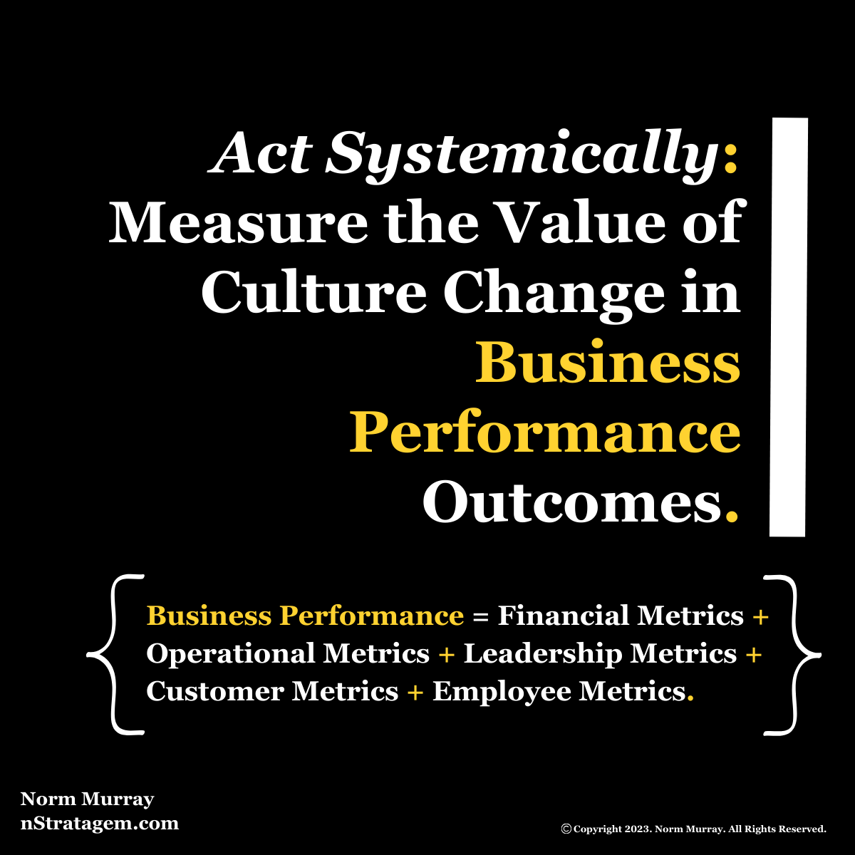 Read more about the article Act Systemically: Measure the Value of Culture Change in Business Performance Outcomes.